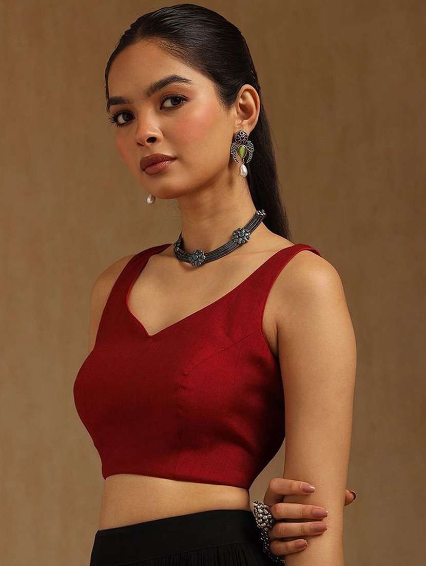 women solid sleeveless stitched blouse - 22081515 -  Standard Image - 1