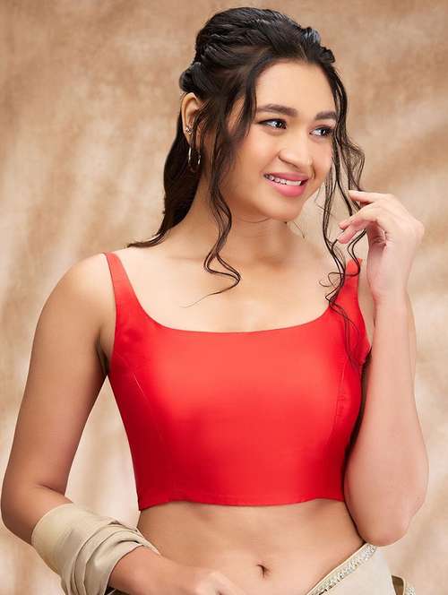 women solid sleeveless stitched blouse - 22081525 -  Standard Image - 0