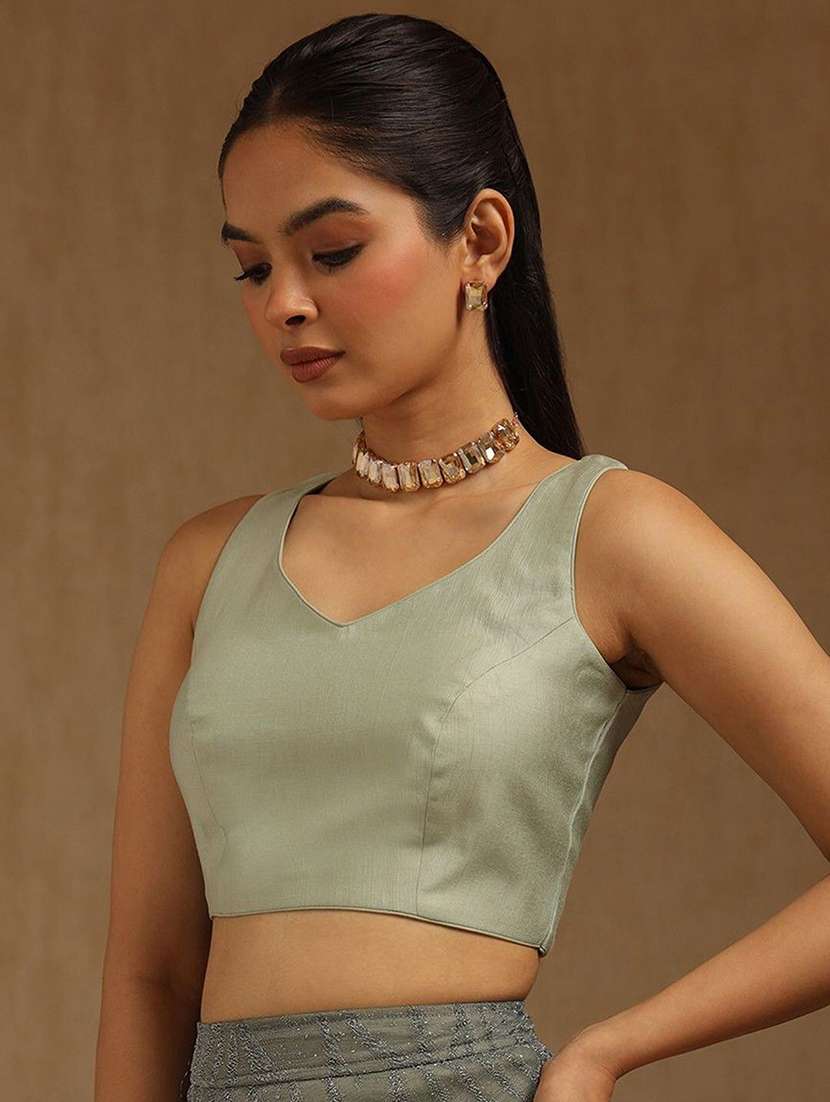 women solid sleeveless stitched blouse - 22081545 - Standard Image - 1