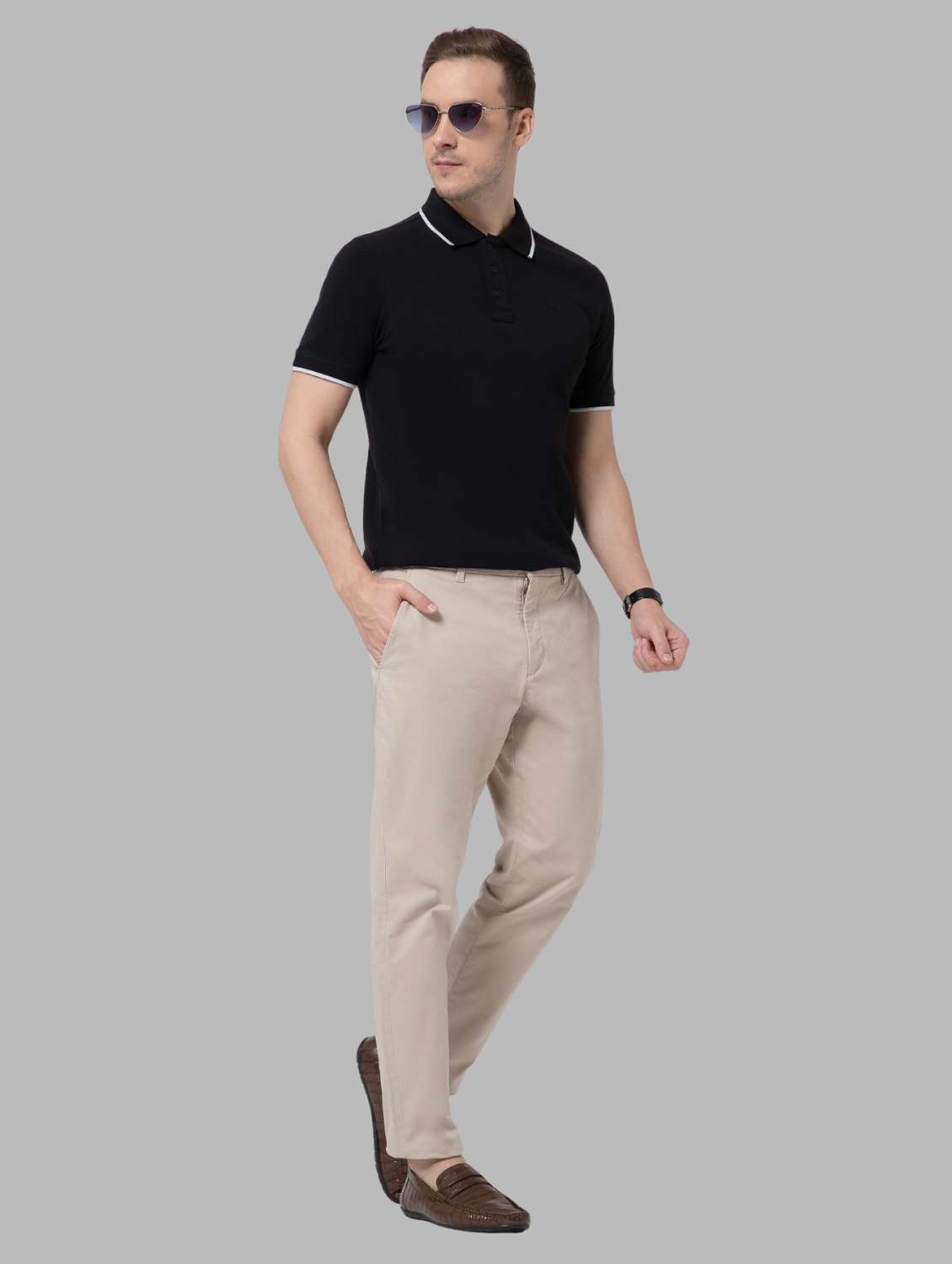 men solid short sleeve slim fit polo t-shirt - 22081978 -  Standard Image - 4