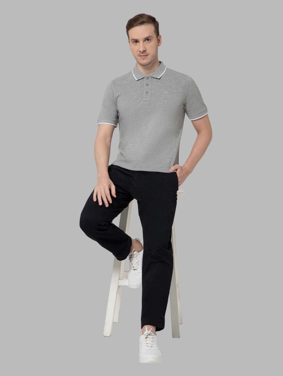 men solid short sleeve slim fit polo t-shirt - 22081979 -  Standard Image - 4