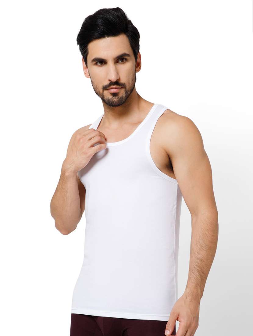 men solid scoop neck vest - 22081986 - Standard Image - 1
