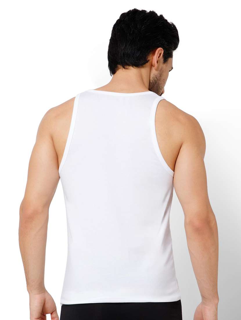 men solid scoop neck vest - 22081988 - Standard Image - 4