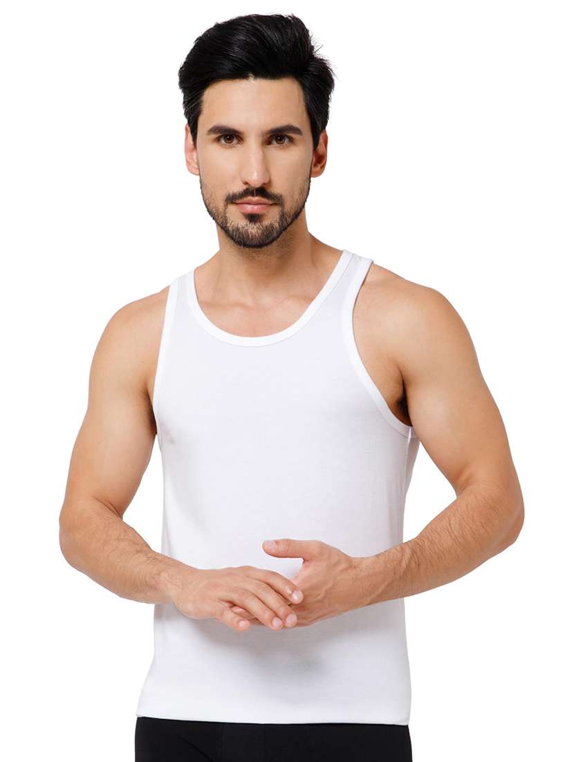 men pack of 2 solid scoop neck vest - 22081990 - Standard Image - 1