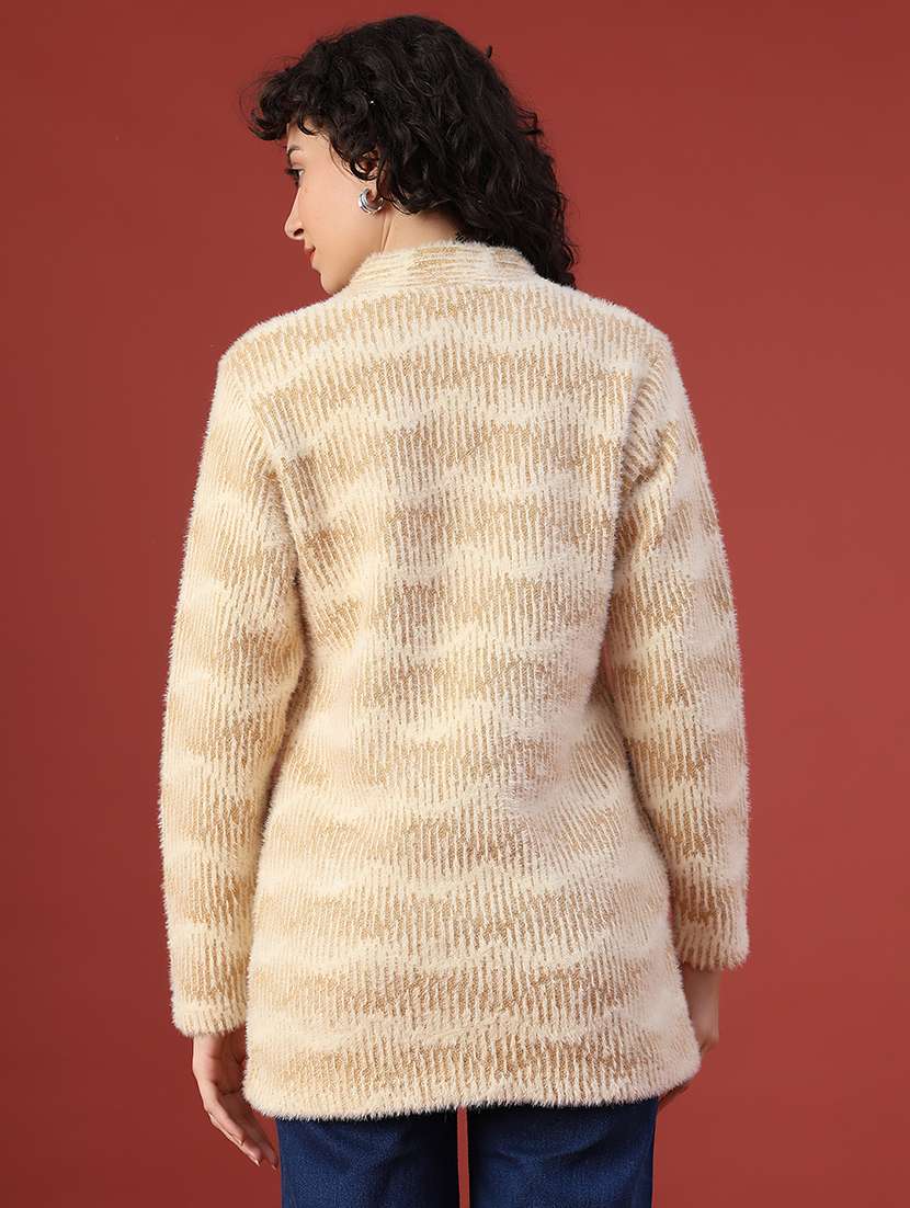 women self design long sleeve cardigan - 22082111 -  Standard Image - 4