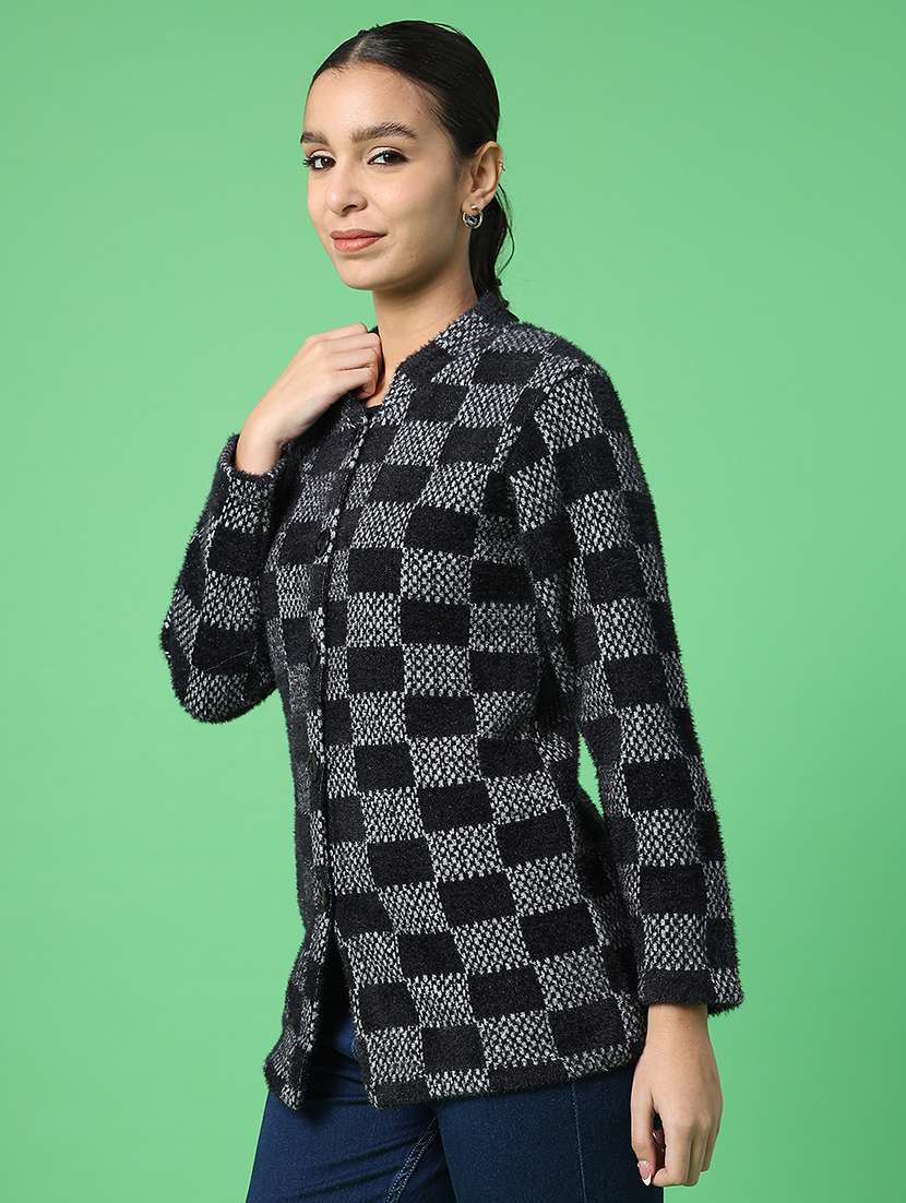 women self designed long sleeve cardigan - 22082114 -  Standard Image - 1