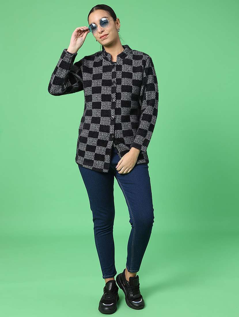 women self designed long sleeve cardigan - 22082114 -  Standard Image - 4