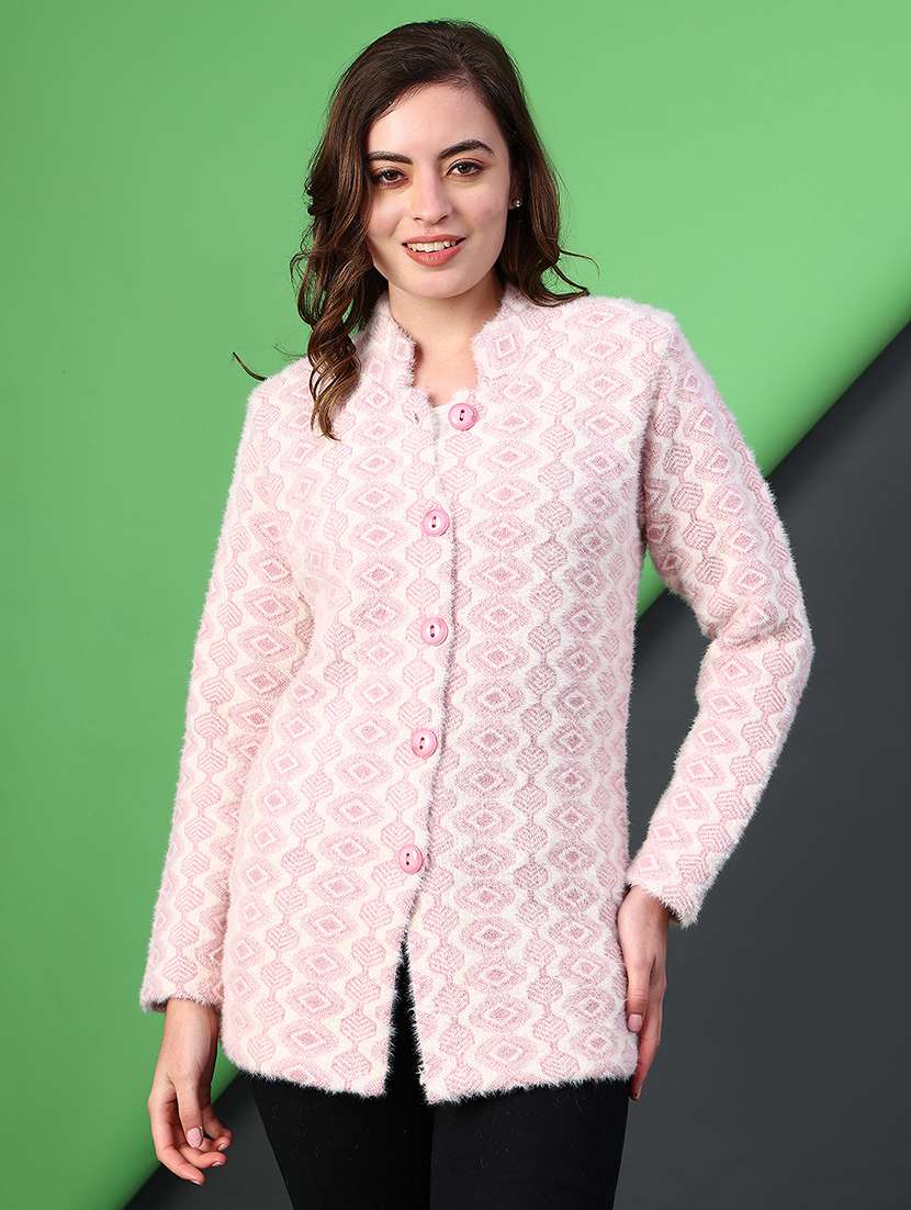 women self design long sleeve cardigan - 22082115 -  Standard Image - 1