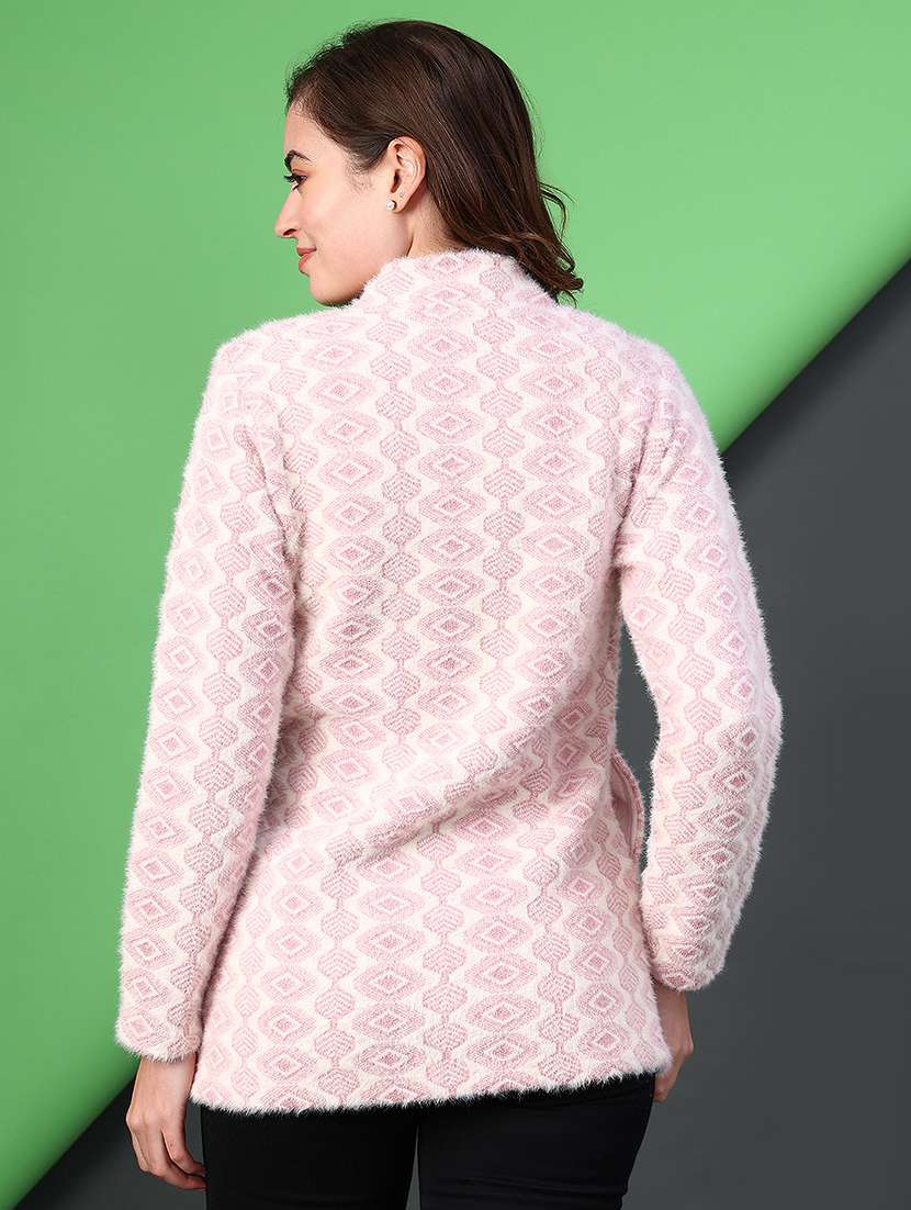 women self design long sleeve cardigan - 22082115 -  Standard Image - 4