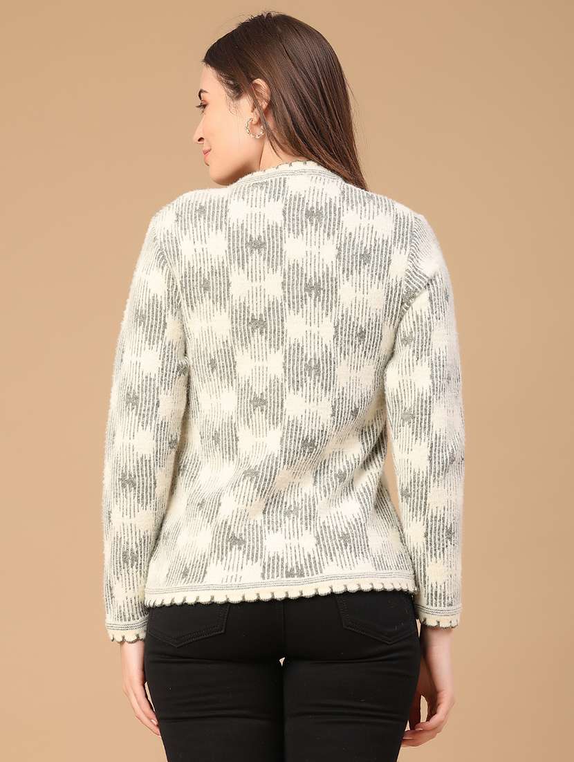 women self design long sleeve cardigan - 22082119 -  Standard Image - 4