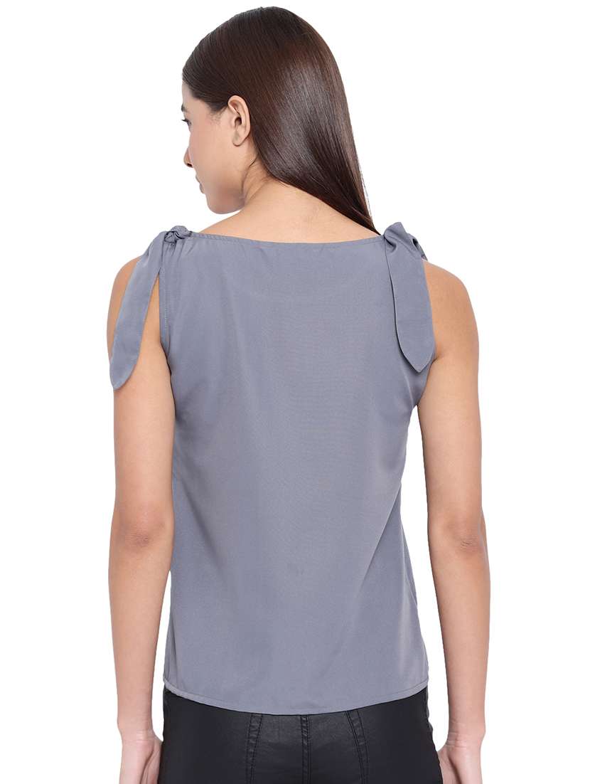 women solid round neck sleeveless regular top - 22082160 - Standard Image - 4