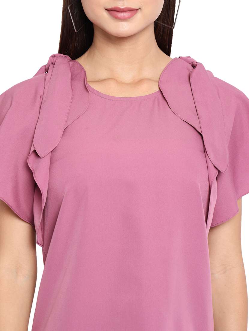 women solid flared sleeve regular top - 22082164 - Standard Image - 4
