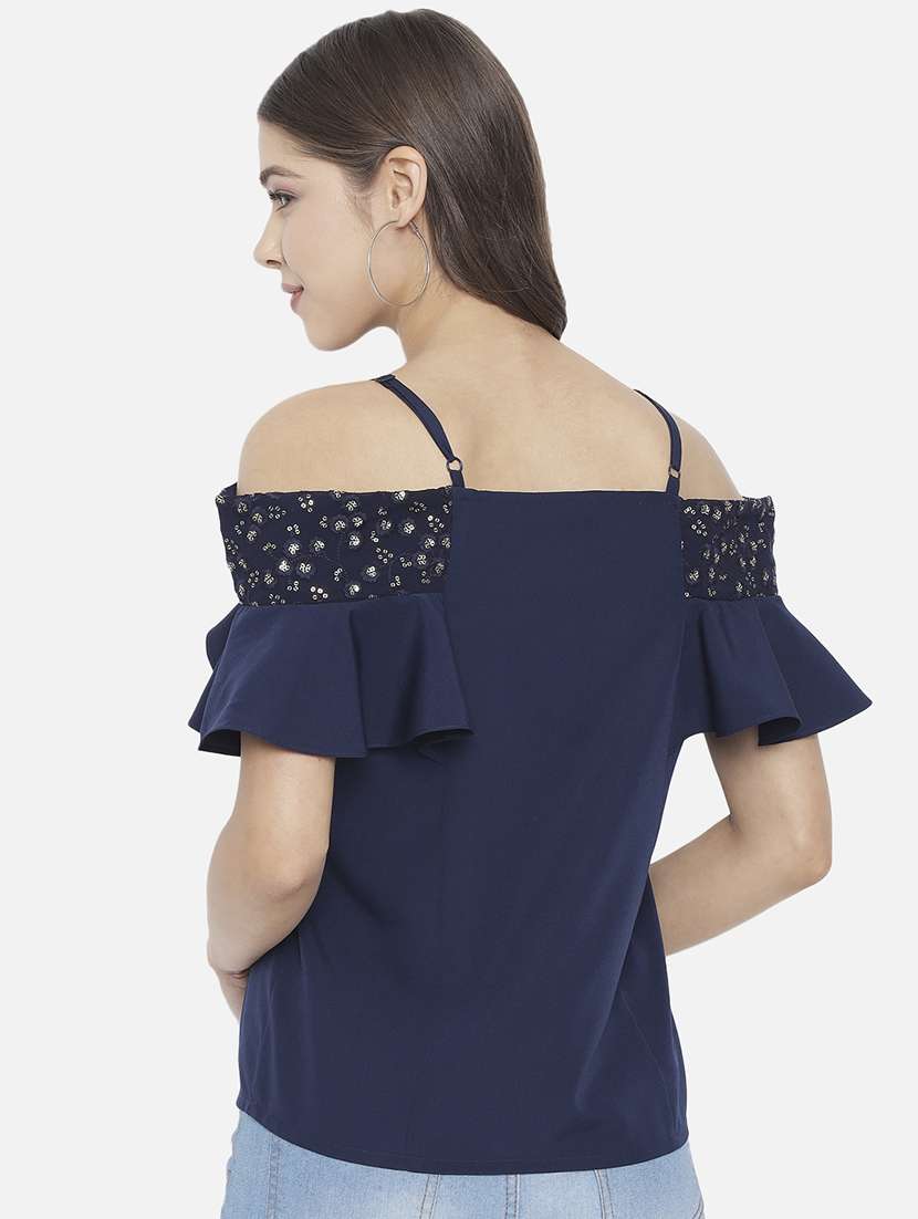 women embroidered off shoulder regular top - 22082169 - Standard Image - 4