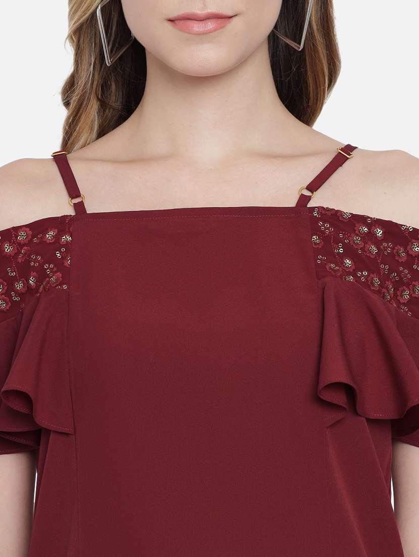 women embroidered off shoulder regular top - 22082170 - Standard Image - 4
