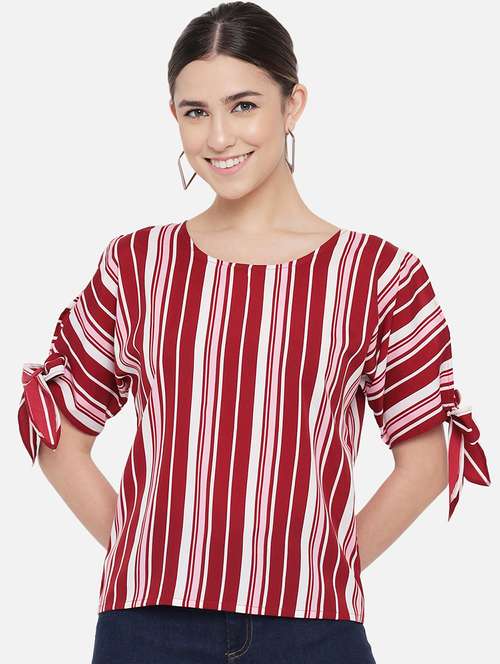 women striped short sleeve regular top - 22082185 -  Standard Image - 0