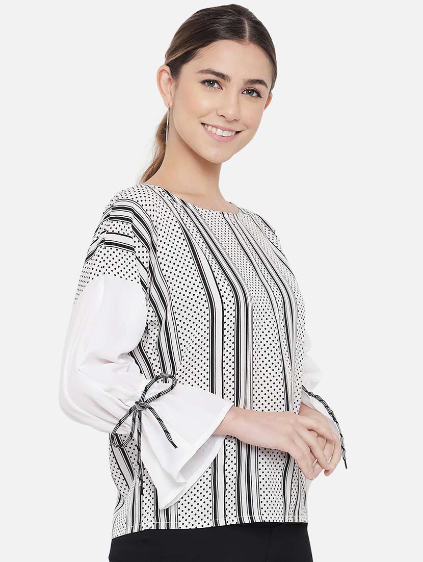 women printed bell sleeve regular top - 22082186 -  Standard Image - 1
