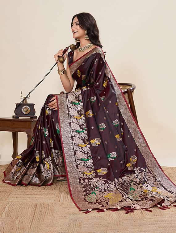 women self design banarasi saree with blouse - 22082223 -  Standard Image - 1