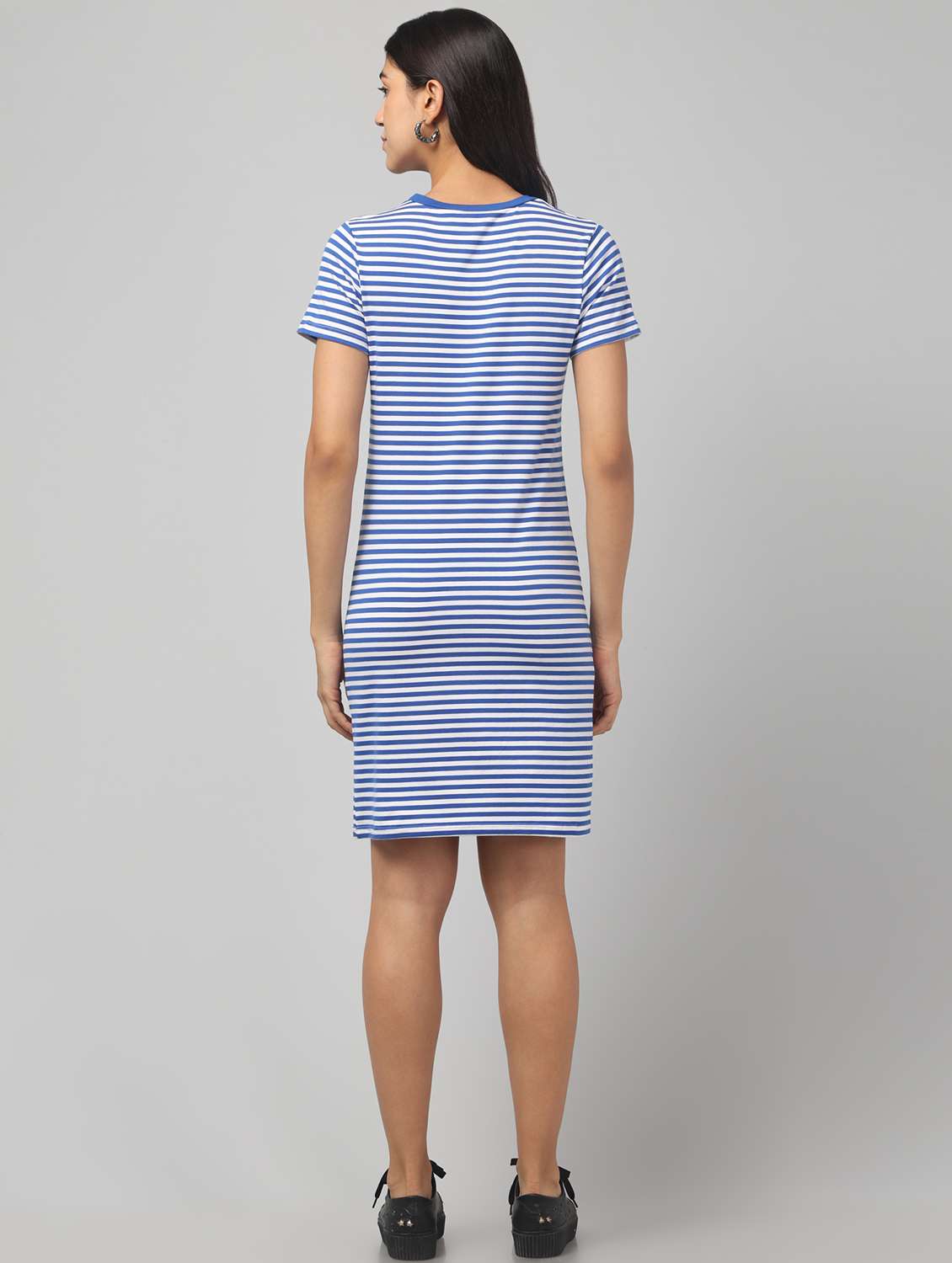 women striped short sleeve t-shirt dress - 22082228 -  Standard Image - 4