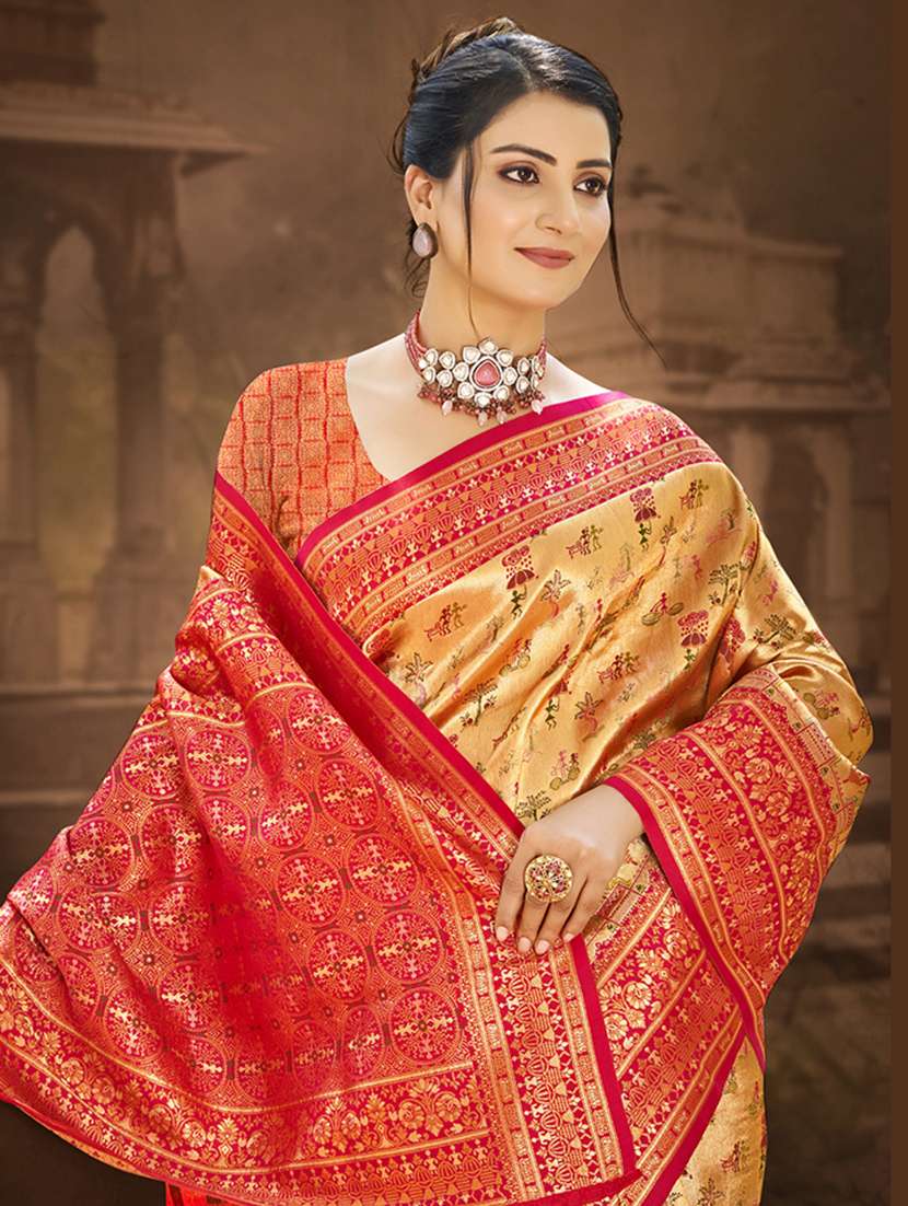 women self design dharmavaram saree with blouse - 22082236 -  Standard Image - 1