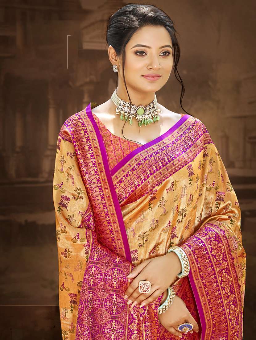 women self design dharmavaram saree with blouse - 22082237 -  Standard Image - 1