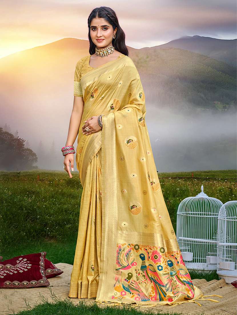 women self design assam silk saree with blouse