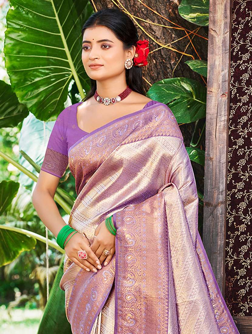 women self design kanjivaram saree with blouse - 22082277 -  Standard Image - 1