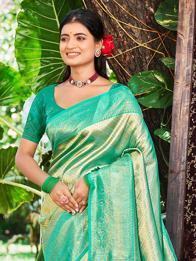 women self design kanjivaram saree with blouse - 22082278 -  Standard Image - 1