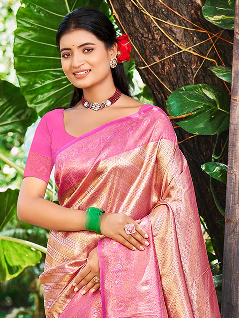women self design kanjivaram saree with blouse - 22082279 -  Standard Image - 1