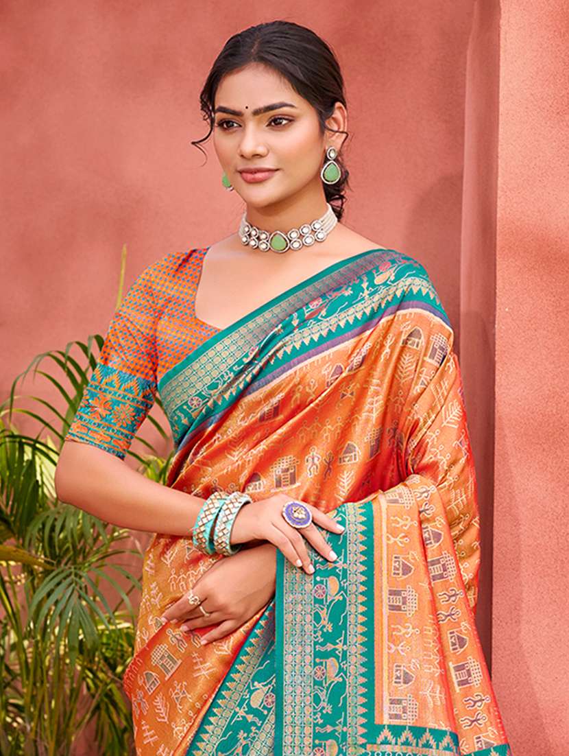 Women Self Design Kanjivaram Saree With Blouse - 22082282 -  Standard Image - 1