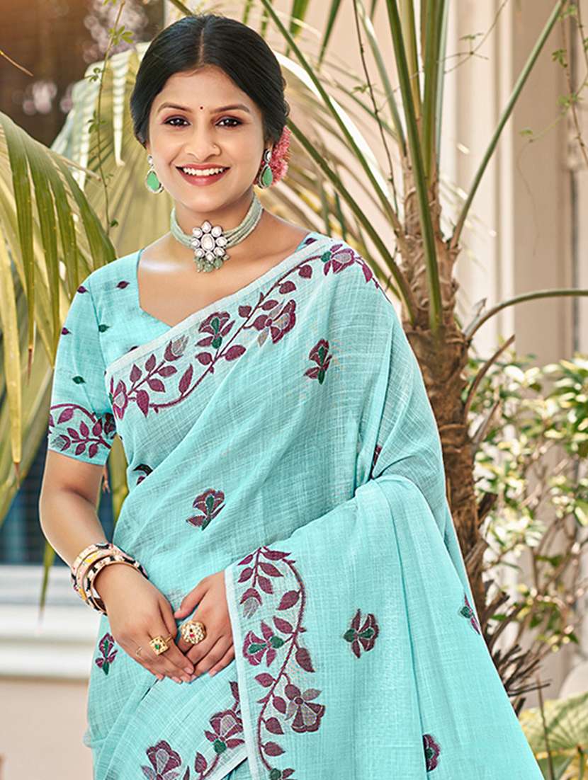 women self design handloom saree with blouse - 22082289 -  Standard Image - 1