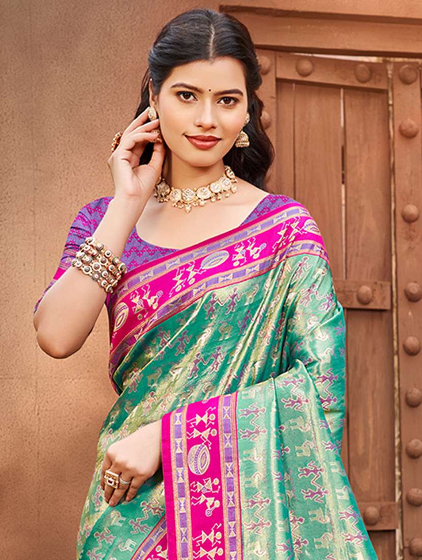 women self design kanjivaram saree with blouse - 22082314 -  Standard Image - 1