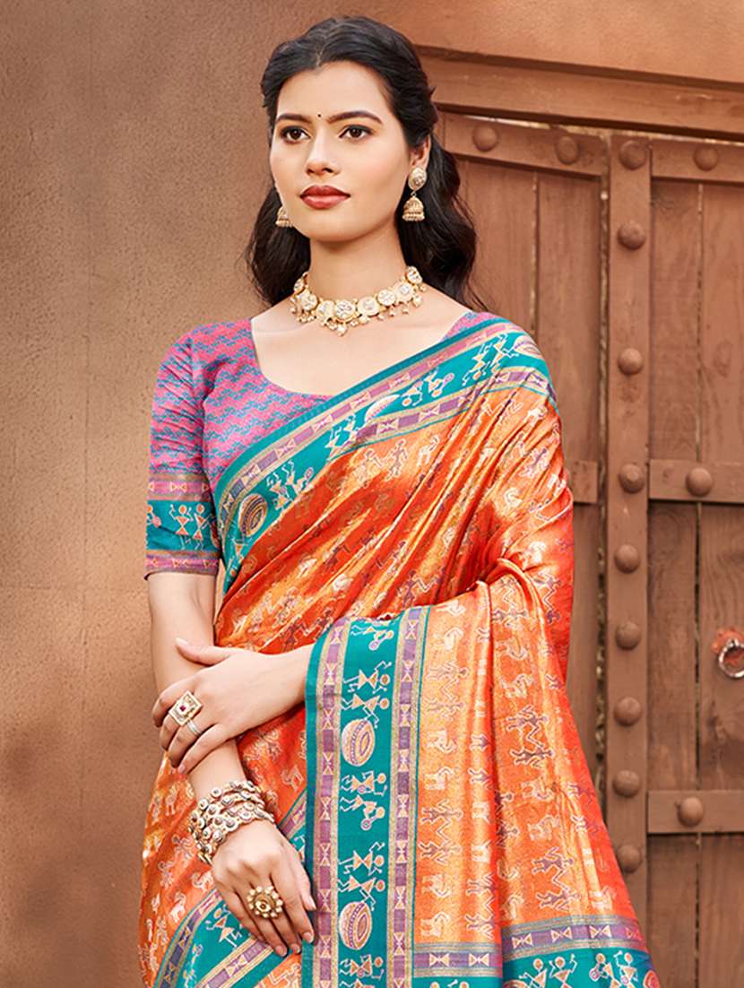 women self design kanjivaram saree with blouse - 22082318 -  Standard Image - 1
