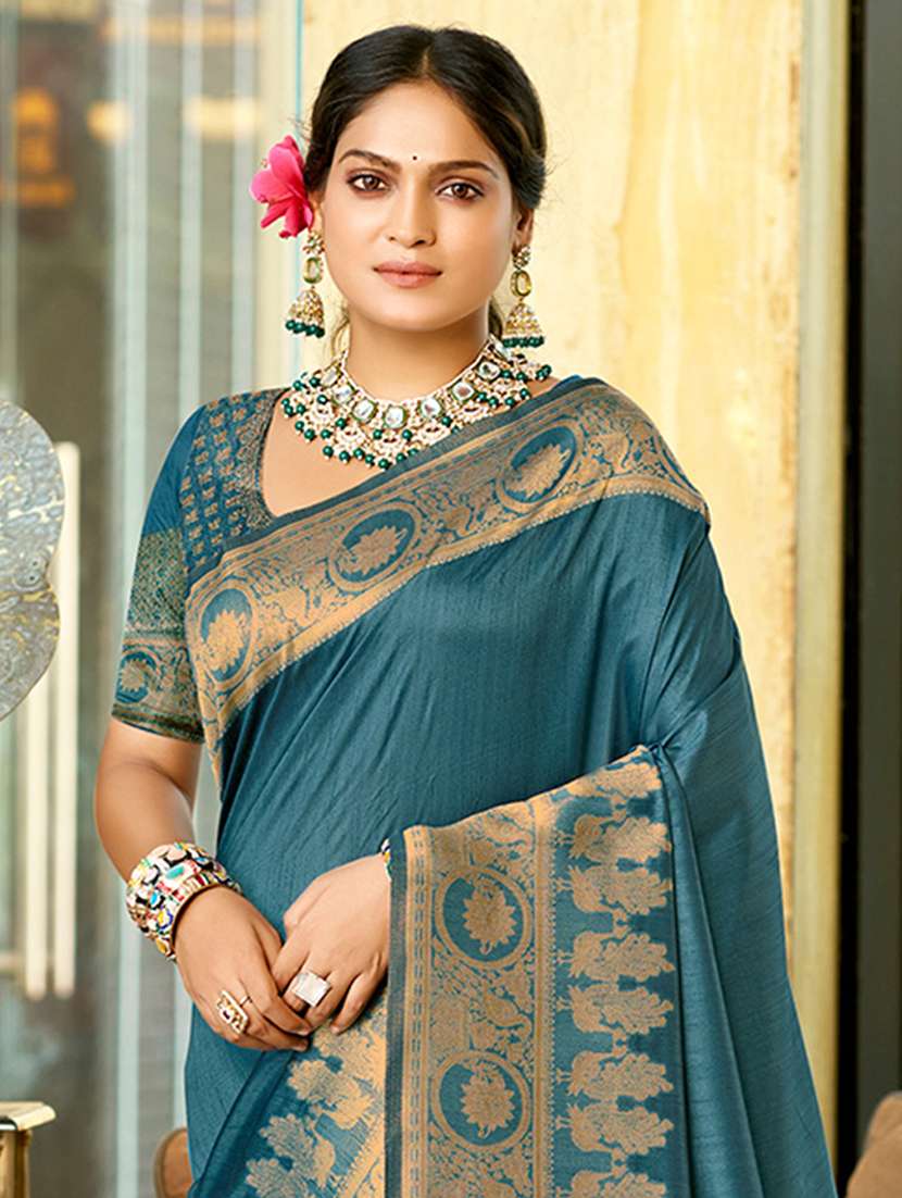 women self design kanjivaram saree with blouse - 22082320 -  Standard Image - 1