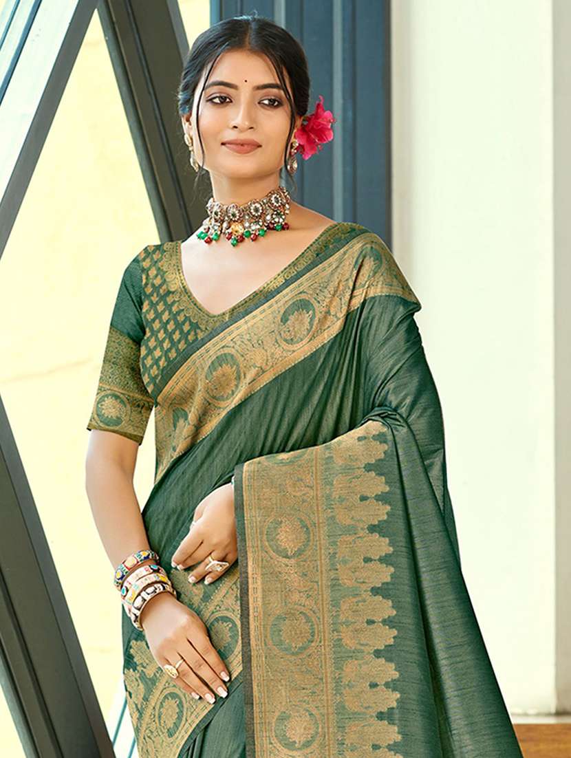 women self design kanjivaram saree with blouse - 22082322 -  Standard Image - 1