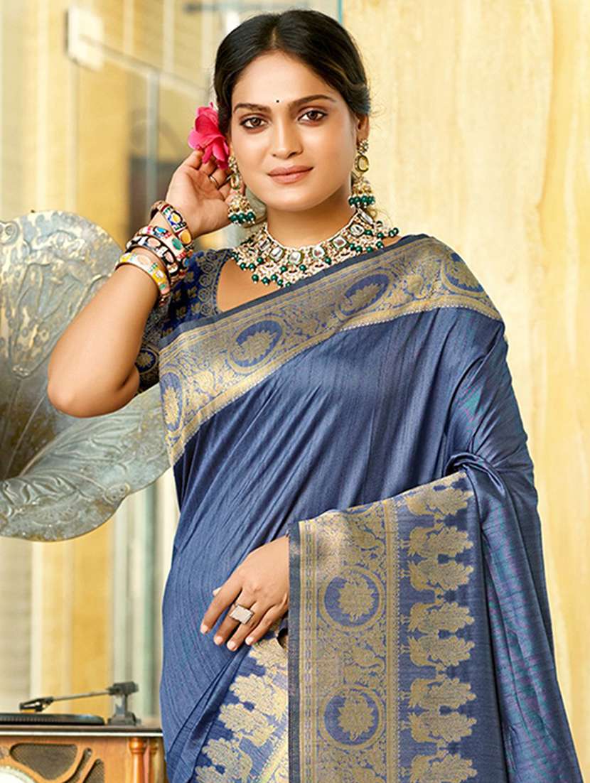women self design kanjivaram saree with blouse - 22082325 -  Standard Image - 1