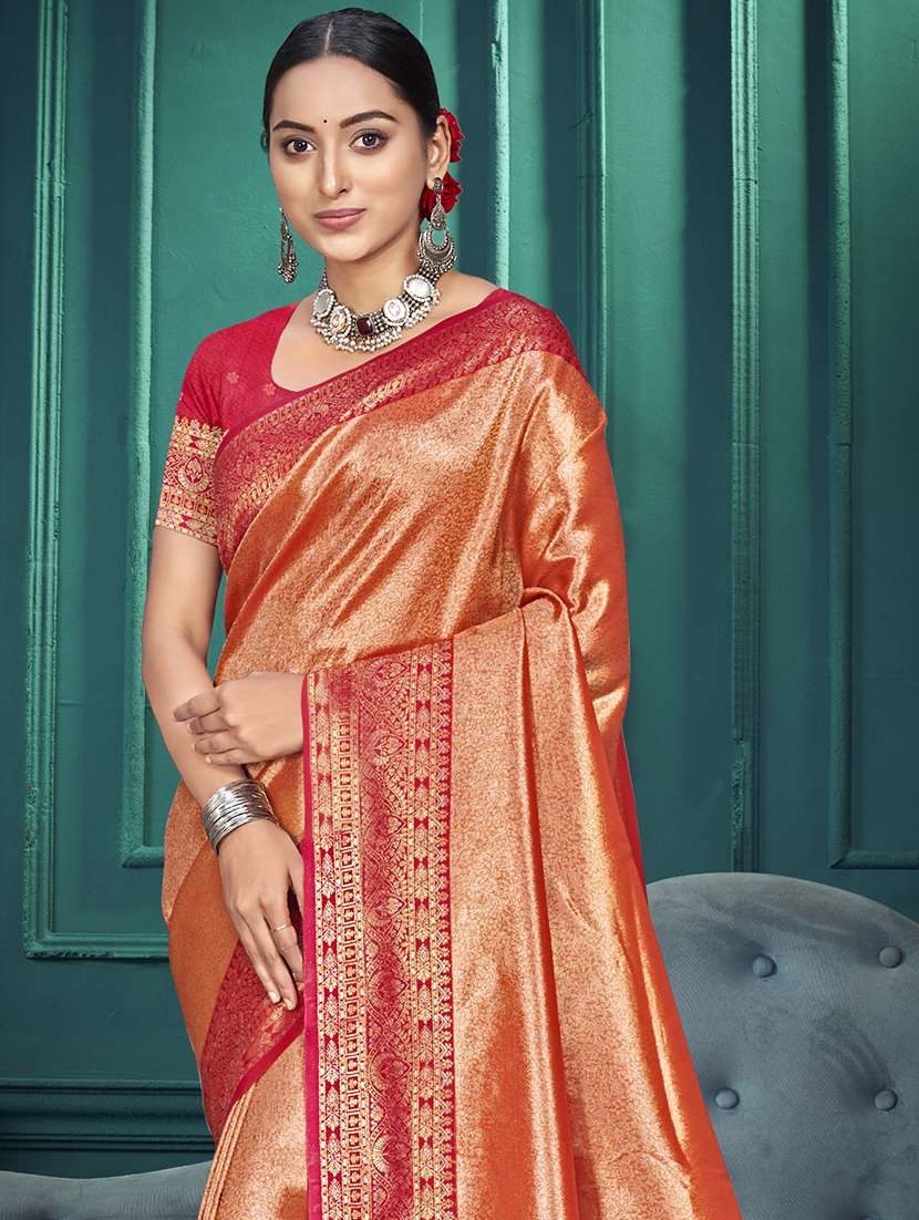 women self design kanjivaram saree with blouse - 22082378 - Standard Image - 1
