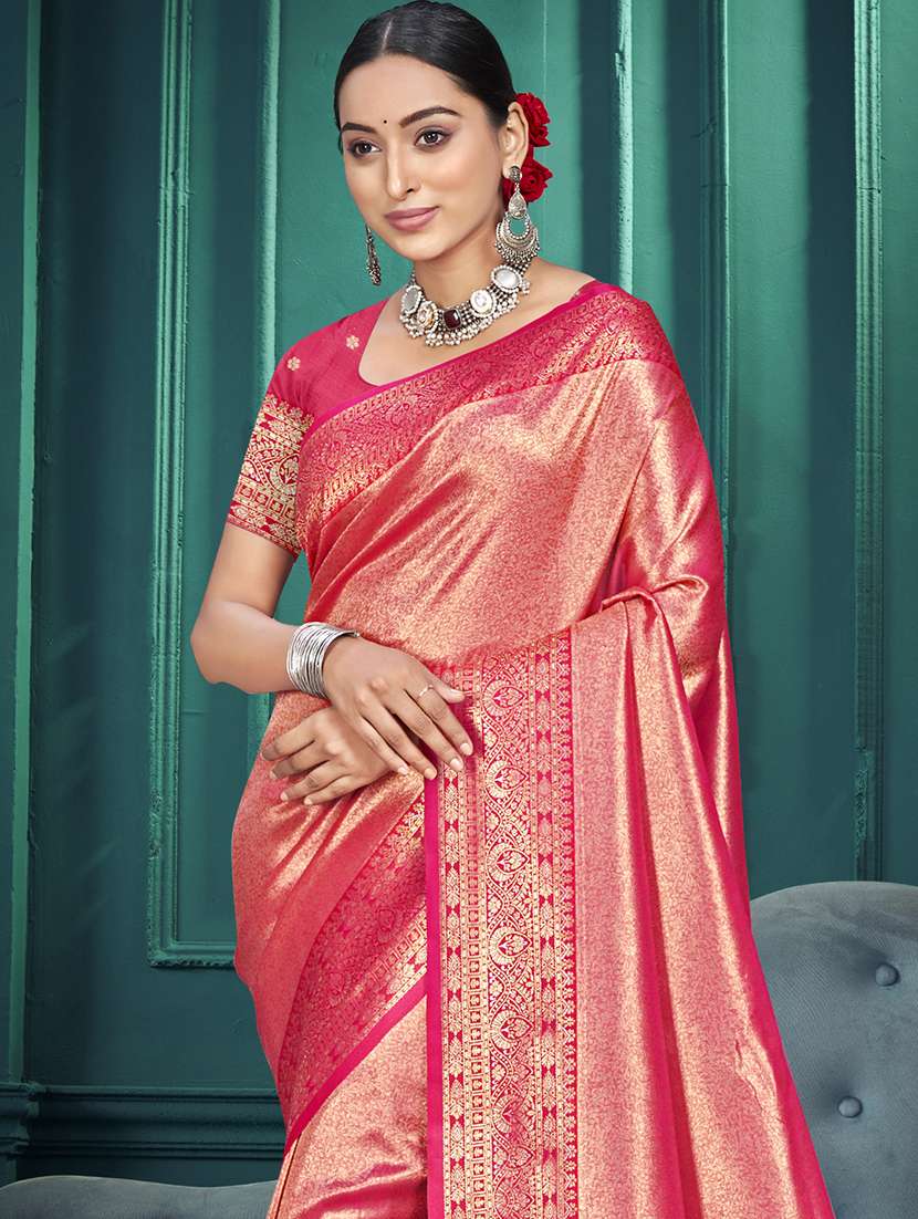 women self design kanjivaram saree with blouse - 22082380 -  Standard Image - 1