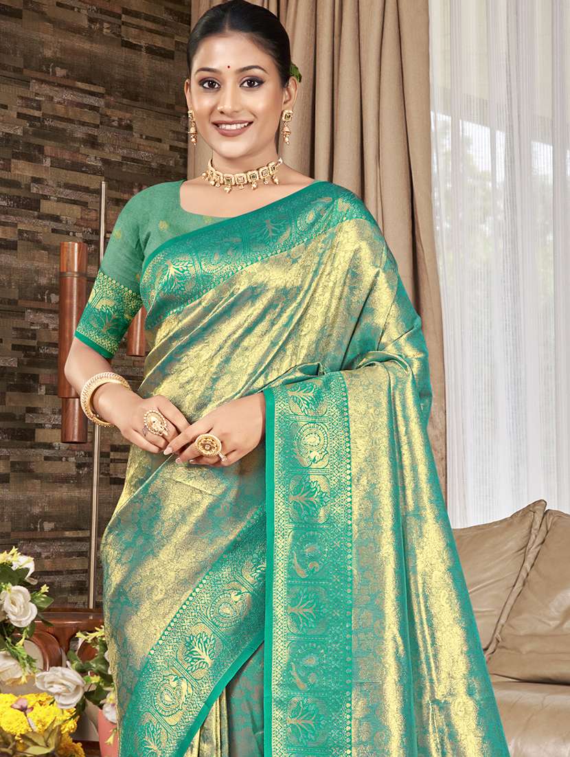 women self design kanjivaram saree with blouse - 22082382 -  Standard Image - 1