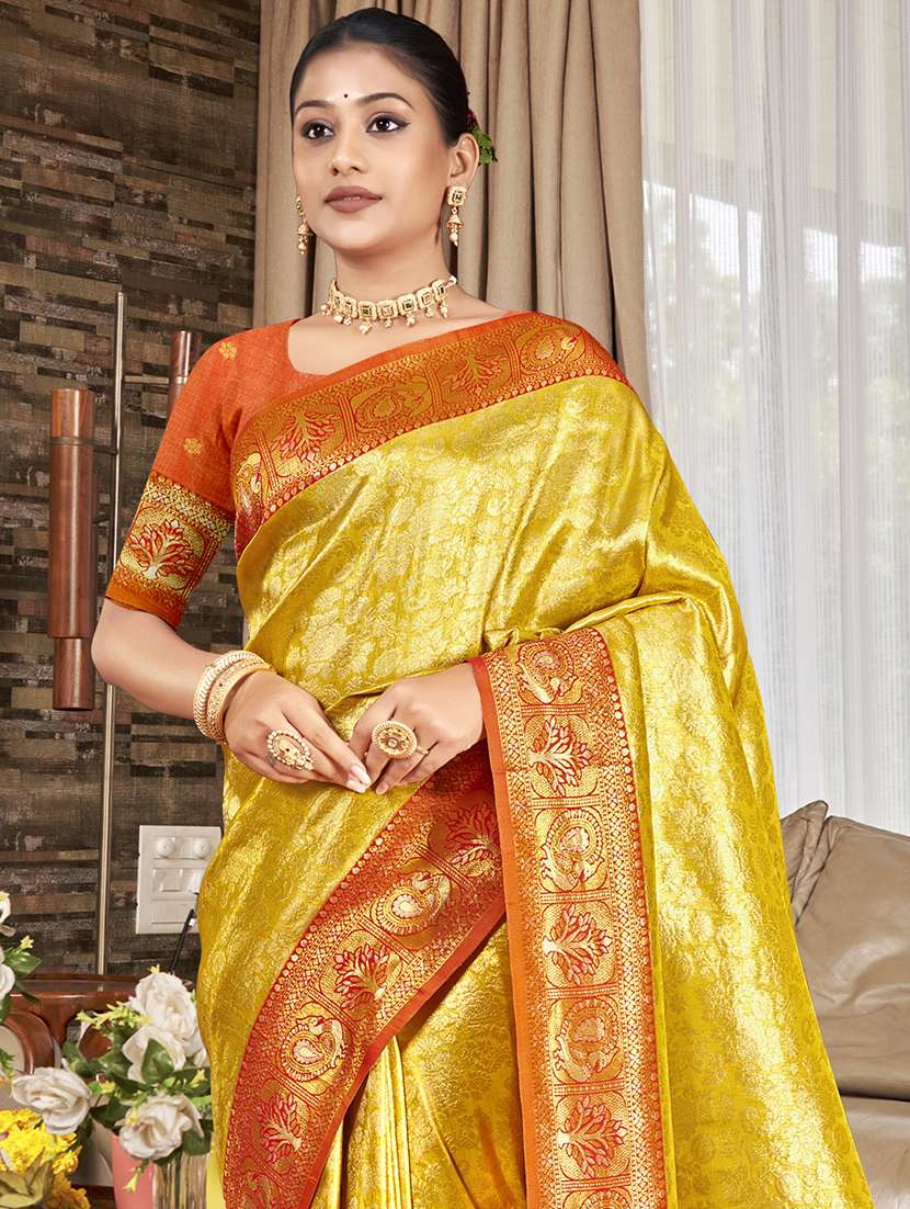 women self design kanjivaram saree with blouse - 22082384 -  Standard Image - 1