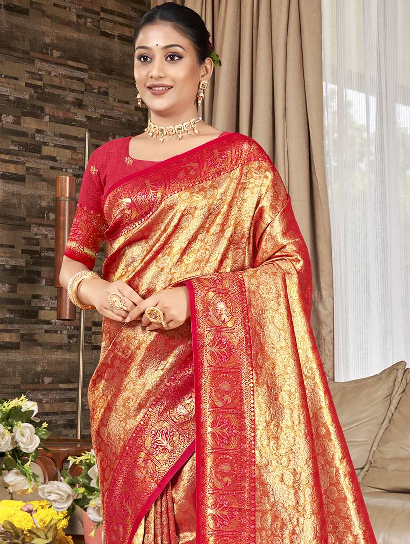 women self design kanjivaram saree with blouse - 22082385 - Standard Image - 1