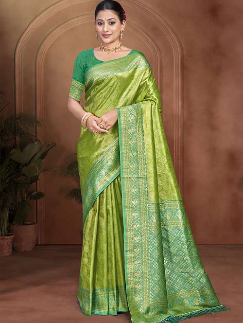 women self design kanjivaram saree with blouse - 22082389 -  Standard Image - 0