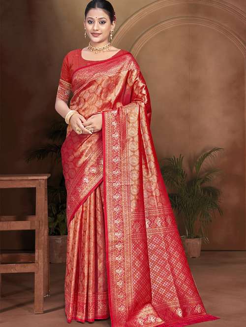 women self design kanjivaram saree with blouse - 22082392 -  Standard Image - 0