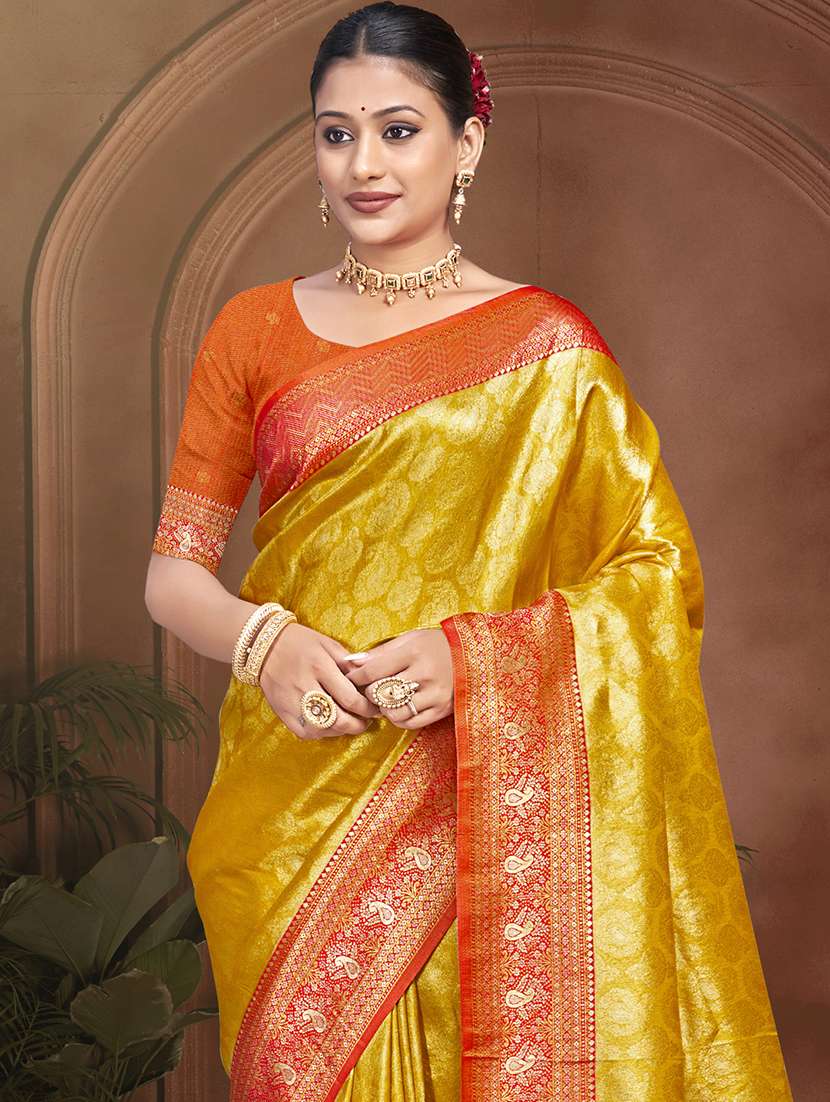 women self design kanjivaram saree with blouse - 22082393 -  Standard Image - 1