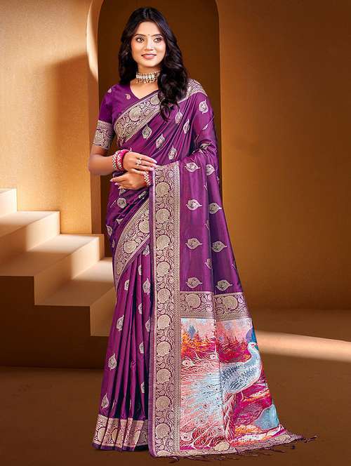 women self design banarasi saree with blouse - 22082396 -  Standard Image - 0