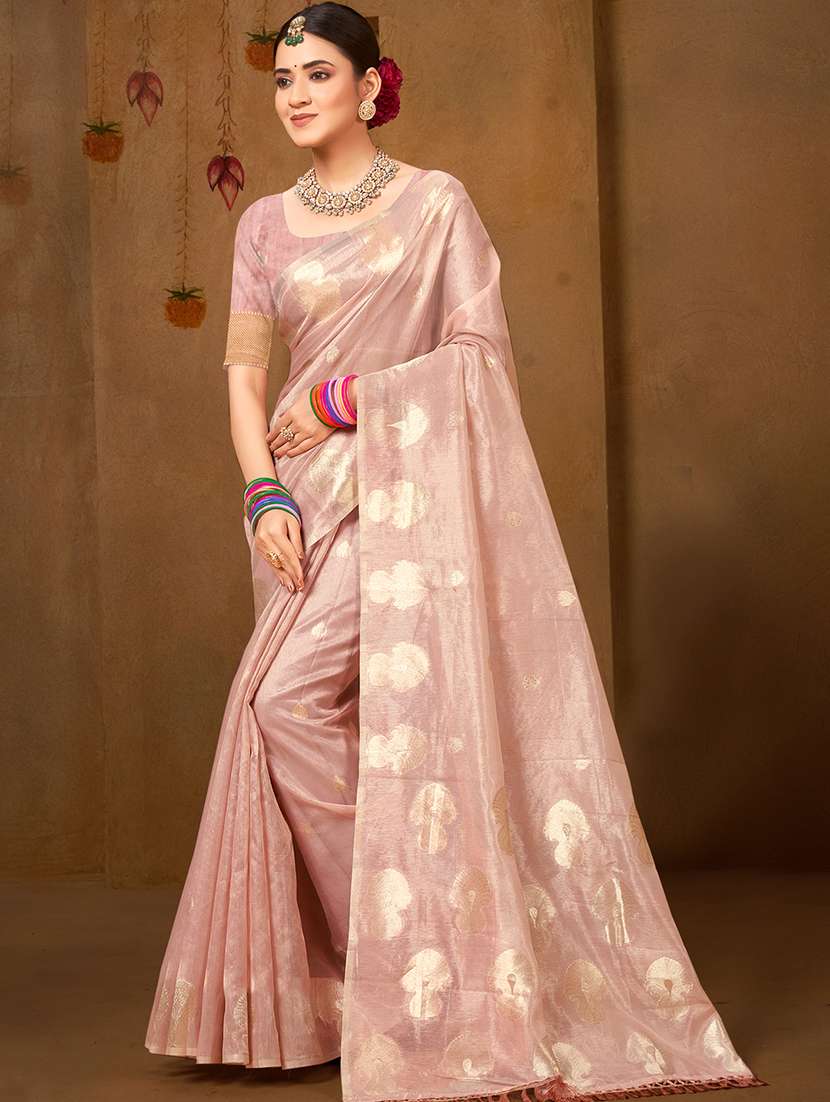 women self design chanderi saree with blouse