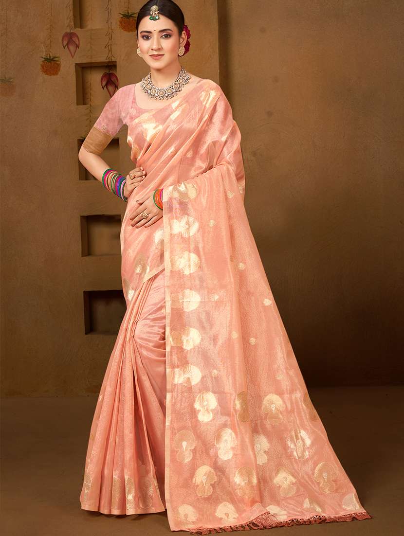 women self design chanderi saree with blouse