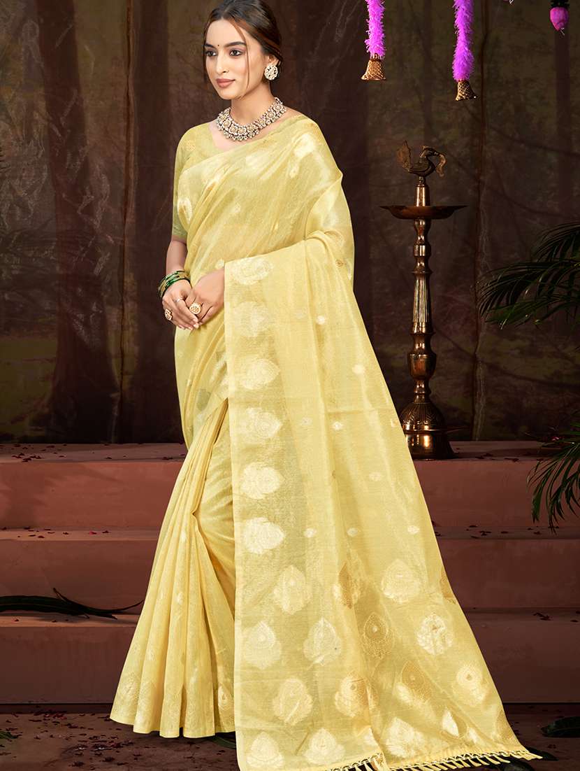 women self design chanderi saree with blouse