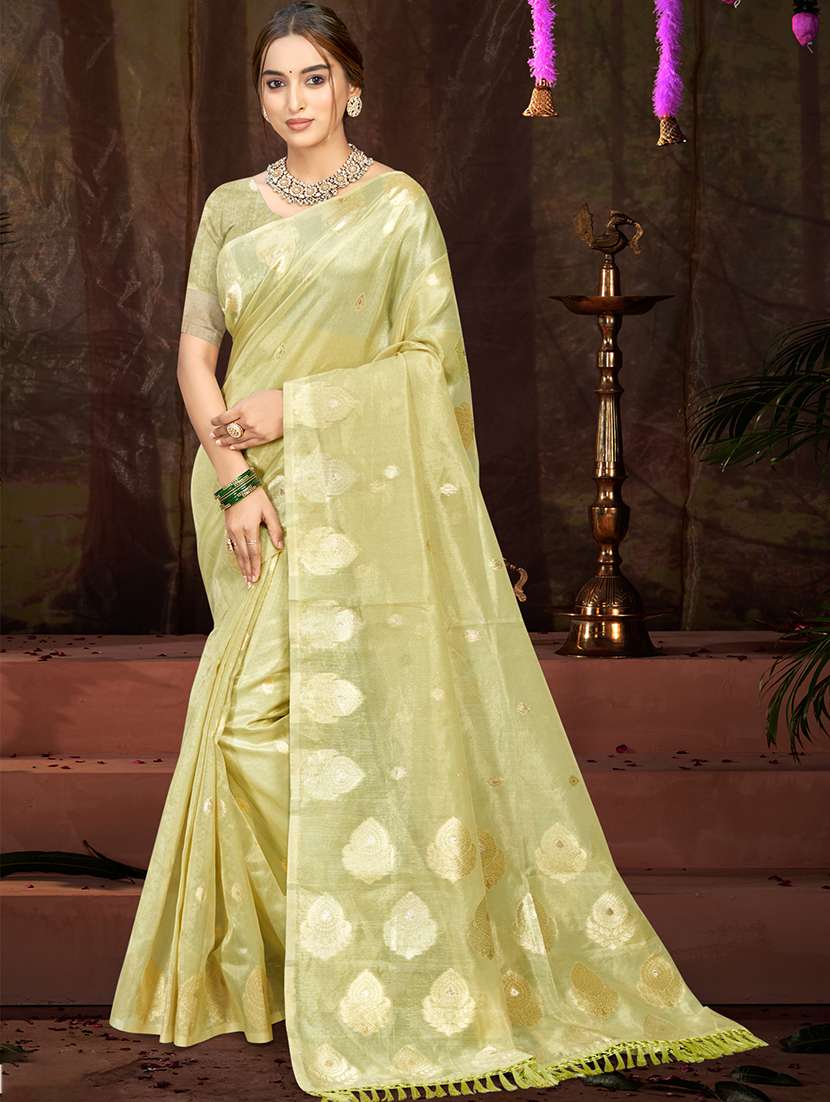 women self design chanderi saree with blouse