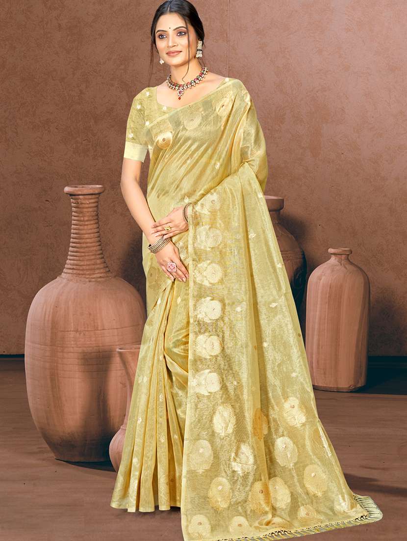 women self design chanderi saree with blouse