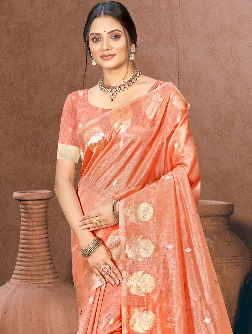 women self design chanderi saree with blouse - 22082419 -  Standard Image - 1